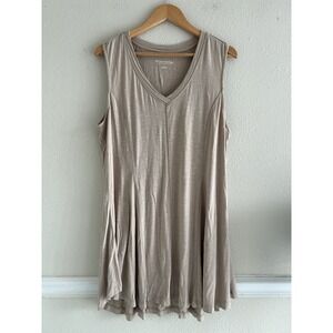 Soft Surroundings Sleeveless Tunic Top Size XL Tan Layers Quiet Modest Comfy